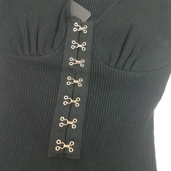 Black ribbed short sleeve bodysuit - Picture 7 of 8